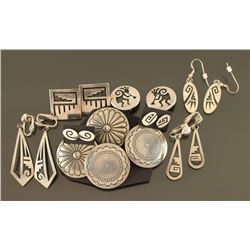 Lot of Sterling Hopi Earrings