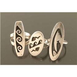 Lot of 3 Hopi Sterling Rings