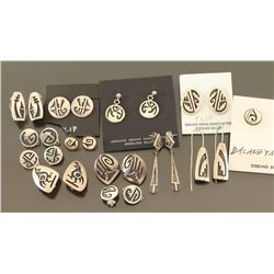 Lot of 12 Hopi Sterling Earrings