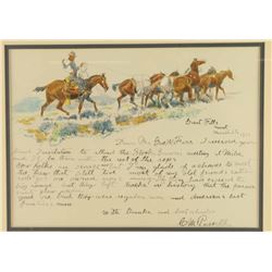 Charles Russell Lithograph Letter