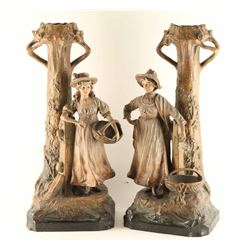 Pair of Mid-1800s Austrian Vases