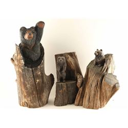 Lot of (2) Tree Stump Bear Decorators