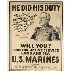 Rare Original Marine Corp Recruiting Poster