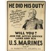 Image 1 : Rare Original Marine Corp Recruiting Poster