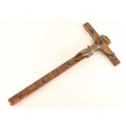 Rare Polychromed Hand Painted Crucifix