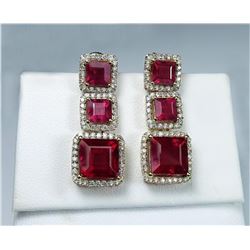 Exquisite Ruby and Diamond Designer Earrings