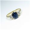 Image 2 : Classic Blue Sapphire and Diamond Ring