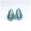 Image 1 : Fantastic Fine Australian Black Opal Earrings