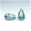Image 3 : Fantastic Fine Australian Black Opal Earrings