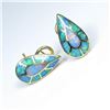 Image 4 : Fantastic Fine Australian Black Opal Earrings