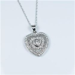 Lovely Style Heart Shaped Diamond Pendant