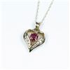 Image 2 : Romantic Ruby and Diamond Heart Shaped Pendant