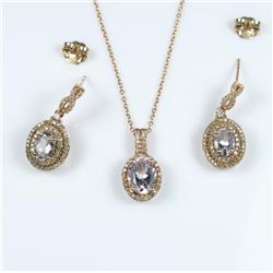 Lovely Morganite and Diamond Pendant