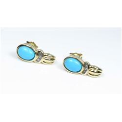 Gorgeous Turquoise and Diamond Earrings