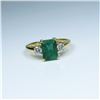 Image 2 : Beautiful Classic Emerald and Diamond Ring