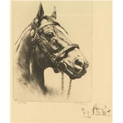 Vintage signed print “Man of War” by R.H. Pelenke