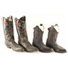 Image 1 : 2 Pair of Ladies' Leather Cowboy Boots