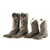 Image 2 : 2 Pair of Ladies' Leather Cowboy Boots