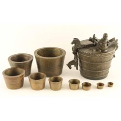 Set of European bronze weights.