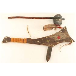 Gunstock War Club and Stone Club