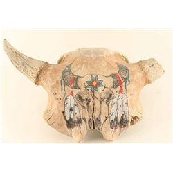 Painted Bull Skull