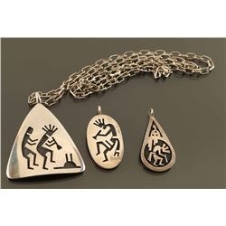 Lot of 3 Hopi Sterling Pendants