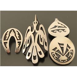 Lot of 4 Sterling Hopi Pins