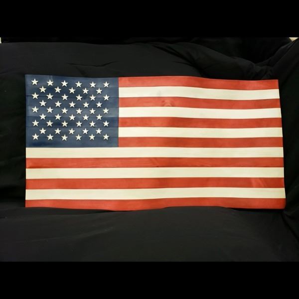 SPECIAL ITEM 1 - Custom Made Wooden Waving US Flag with a 1 in 3 Chance to win a Stay in Las Vegas