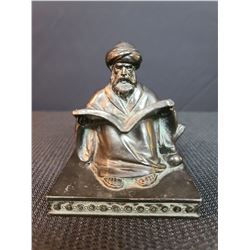 Middle Eastern Man Reading Book Metal Figurine
