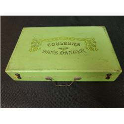 Antique France Child's Wooden Box Art Kit With Booklet