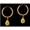 Image 1 : 14KY Gold 3.35ct Genuine Citrine Hoop Earrings