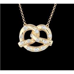 14KY Gold Diamond Pretzel Shape Necklace
