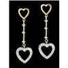Image 1 : 10KY Gold Sweet Dounble Drop Heart Diamond Earr