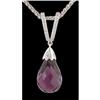 Image 1 : 14KW Pear Shape Amethyst Diamond Pendant