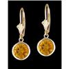 Image 1 : 14KY Gold Sparkling Citrine Dangling Earrings