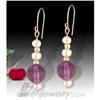 Image 1 : 14KY Gold Genuine Amethyst/Natural Pearl Earrin