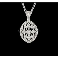 14KW Gold Antique-Look Diamond Pendant