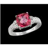Image 1 : 14KW Gold 2.94ct Vintage-style Pink Topaz/Diam