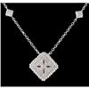 Image 1 : 14KW Gold Diamond Square-Shaped Necklace