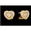 Image 1 : 14KY Gold Floating Diamond Heart Earrings