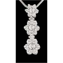 14KW Gold .25ct. Diamond Flower Pendant