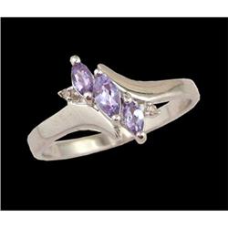 10KW Gold .60ct. Tanzanite Diamond Ring