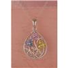 Image 1 : 10KW Gold Multi Sapphire and Diamond Floral Pe