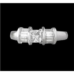 Platinum 1.00ct Princess-cut Diamond Engagemen