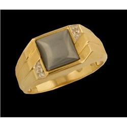 10KY Gold Black Onyx/Diamond Men's Ring