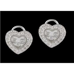 14KW Gold Floating Diamond Heart Earrings