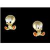 Image 1 : 14KY Gold Anemal Tweety Bird Screw Back Earrin