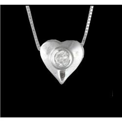 14KW Gold Diamond Solitaire Heart Pendant