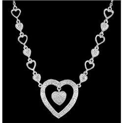 14KW Gold Diamond Dangle Heart Necklace
