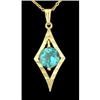 Image 1 : 14KY Gold Dangling Blue Topaz Pendant